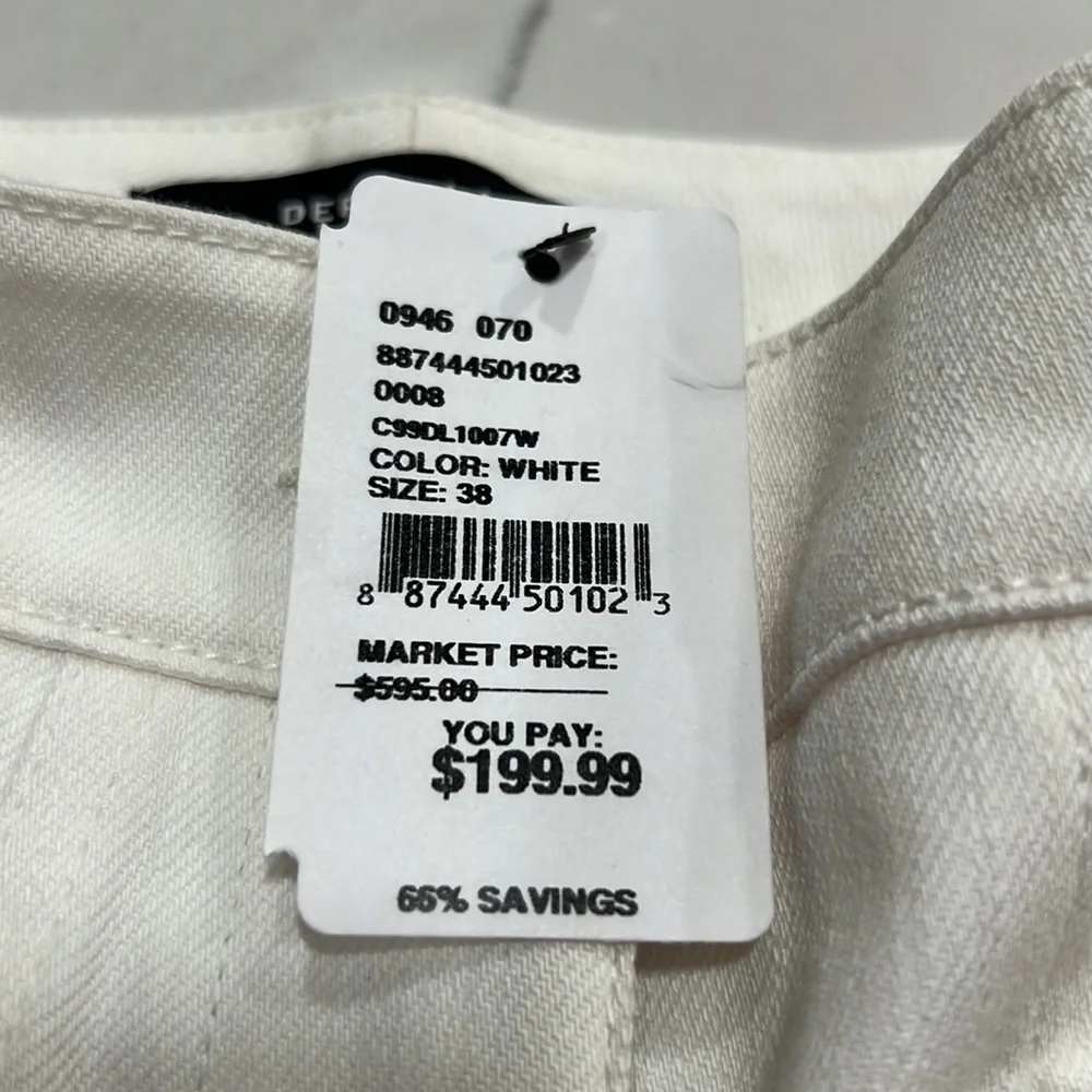 Derek Lam white denim wide leg high waisted Jeans NWT size 2